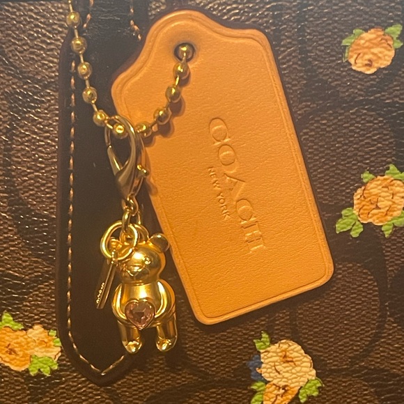 EUC Coach Brown Signature Coated Canvas and Leather Floral Print City Tote - Picture 6 of 12